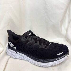 Hoka Clifton 8 Men Size 10 D Black White Running Walking Shoes Comfort Sneakers